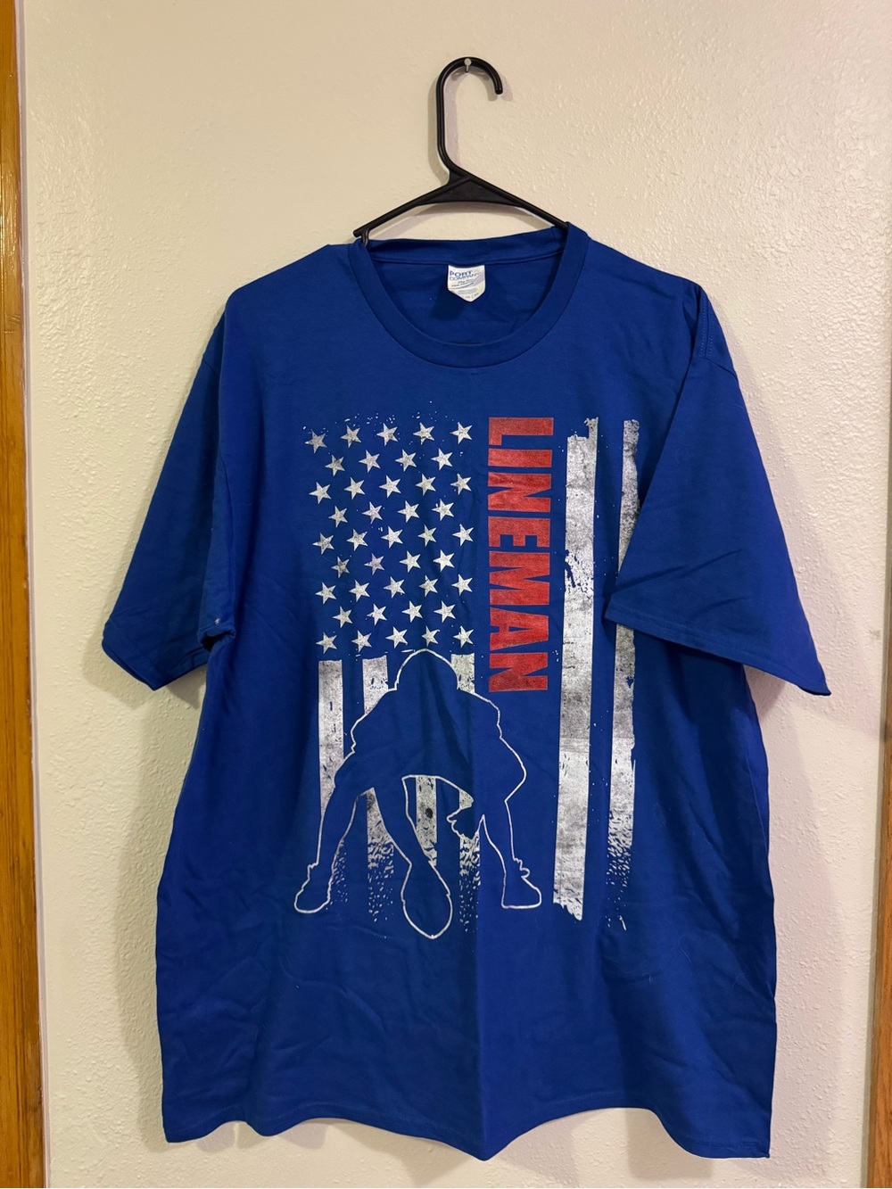 Blue Lineman Graphic Tee - Lineman Design